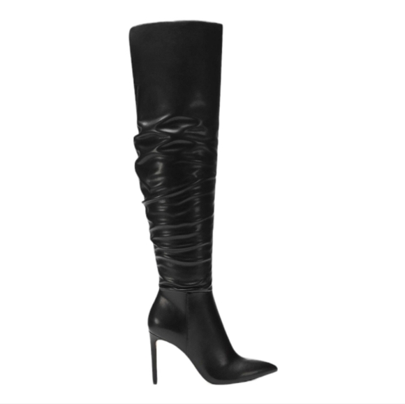 INC Women's Black Iyonna Pointed-Toe Over-The-Knee Stiletto Boots SZ 7.5M - Picture 1 of 7